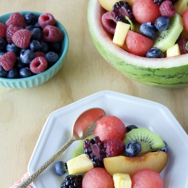 fruit salad on a table
