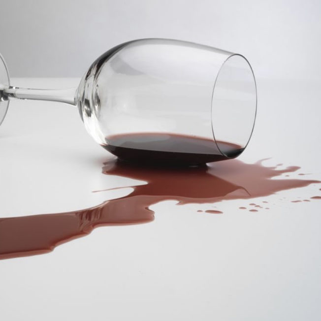 wine spilled on a table